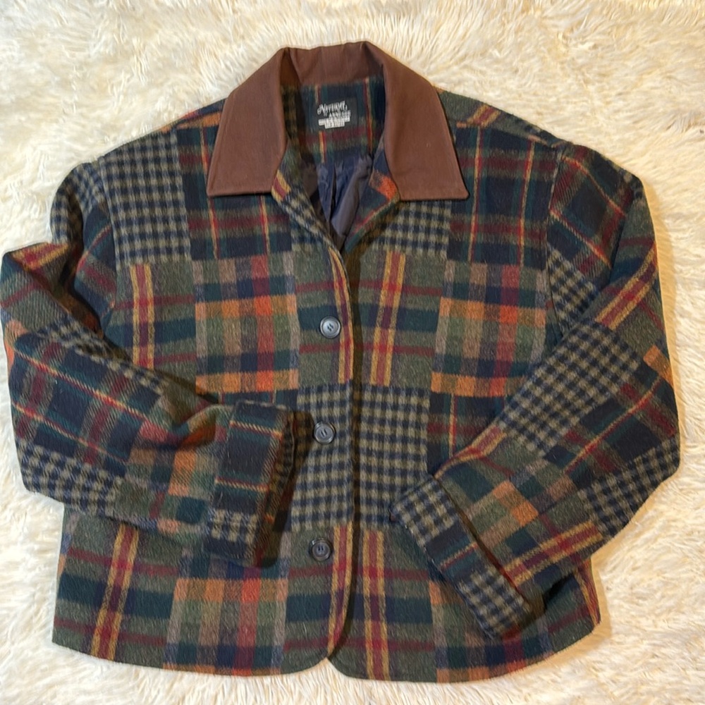 Natural by Anne Gee Vintage plaid blazer/jacket Size Large - Picture 1 of 11